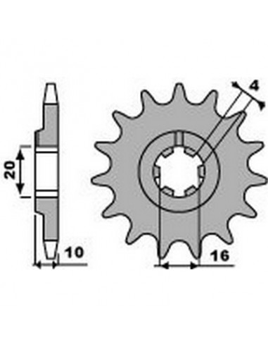 Piñón PBR 14 dientes cadena paso 520 Husqvarna SMS125