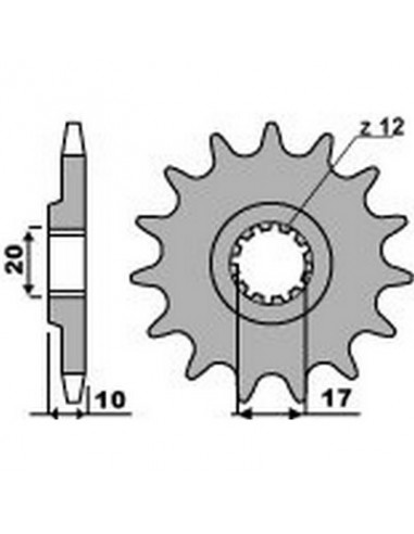 Piñón PBR 13 dientes para cadena paso 520 Husqvarna CR/WR 125