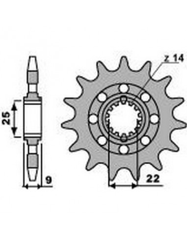 Piñón PBR 15 dientes cadena paso 525 Benelli 900-1000 Tornado