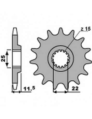 Piñón PBR 14 dientes cadena paso 520 KTM 620 LC4