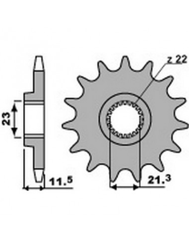 Piñón PBR 13 dientes para cadena paso 520 Yamaha TT-R250