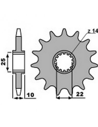 Piñón PBR 12 dientes para cadena paso 520 KTM 660 S MX