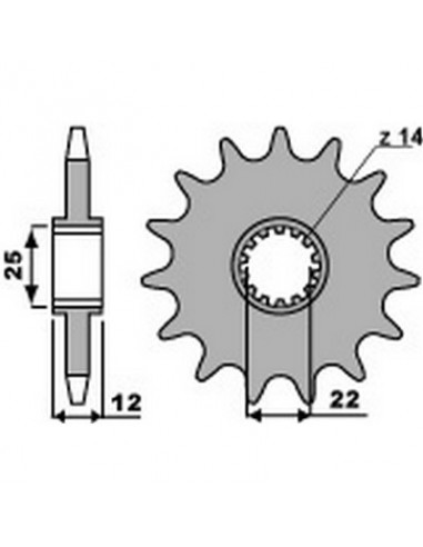 Piñón PBR 13 dientes para cadena paso 520 GasGas EC250-300 400-450