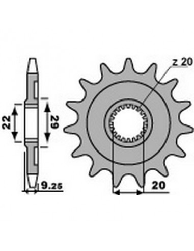 Piñón PBR acero 13 dientes 520- Kawasaki KX250F
