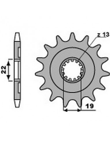 Piñón PBR 13 dientes para cadena paso 520 Husqvarna TC250 TE250/310