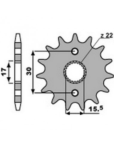 Piñón PBR 15 dientes cadena paso 420 Honda CR80/85