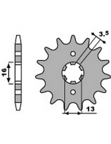 Piñón PBR 13 dientes para cadena paso 420 Suzuki JR50