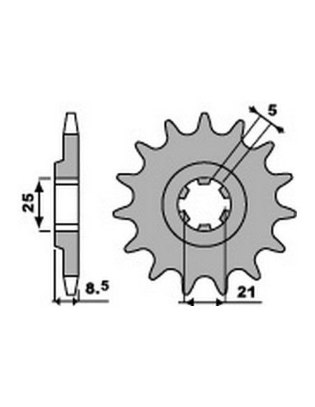 Piñón PBR 13 dientes para cadena paso 520 Husqvarna CR250