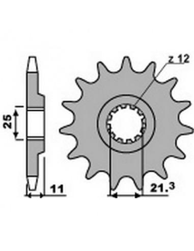 Piñón PBR 12 dientes para cadena paso 520 Husqvarna TC510, 610