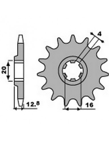 Piñón PBR 13 dientes para cadena paso 520 TM EN125