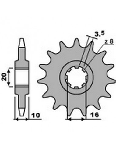 Piñón PBR 12 dientes para cadena paso 520 Husqvarna WR400