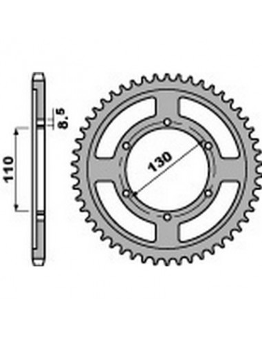 Corona PBR acero 46 dientes paso 428 Yamaha TZR125