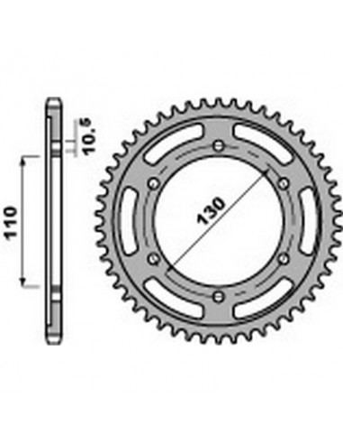 Corona PBR acero 46 dientes paso 530 Yamaha YZF-R1