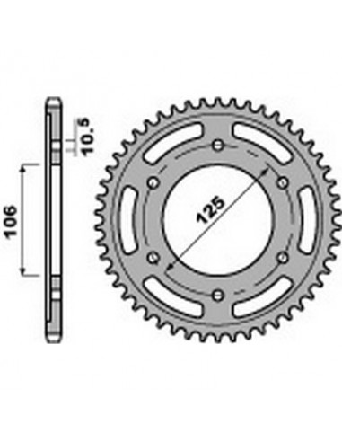 Corona PBR acero 47 dientes paso 525 TRIUMPH Daytona 675