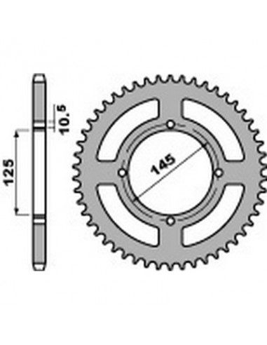 Corona PBR acero 45 dientes paso 520 Yamaha XV250