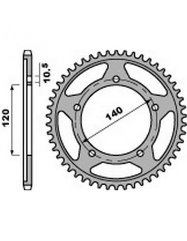 Corona PBR acero 45 dientes paso 525 Suzuki GSX-R600