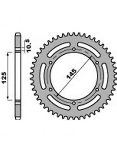 Corona PBR acero 47 dientes paso 520 Yamaha MT-03