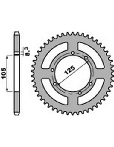 Corona PBR acero 50 dientes paso 428 Yamaha XT125R