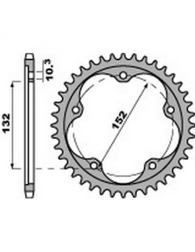 Corona PBR acero 40 dientes paso 525 MV F4 Brutale