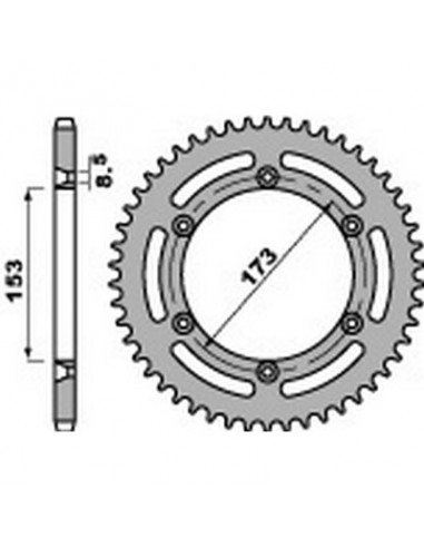 Corona PBR acero 51 dientes paso 520 Honda CR125R