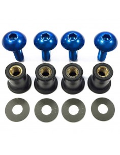 Kit tornillería de cúpula aluminio Pro-Bolt Azul SK4B