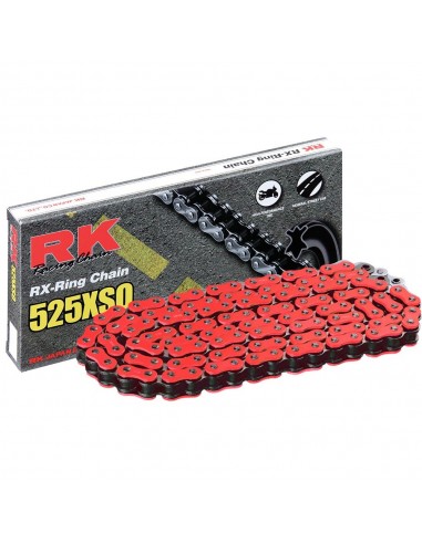 Cadena RK FR525XSO con 100 eslabones rojo