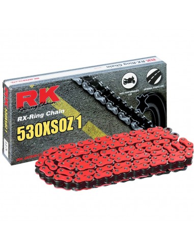 Cadena RK FR530XSOZ1 con 126 eslabones rojo