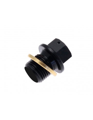 Tapón de vaciado de aceite TECNIUM no magnético alu negro M12 x 1,50 x 13